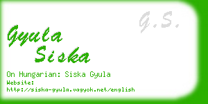 gyula siska business card